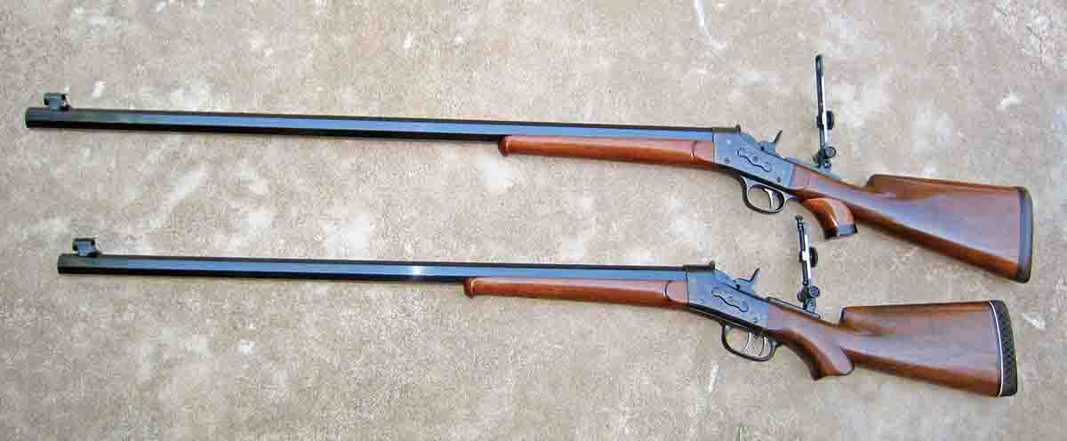 .50-70 (above) and .38-55 match rifles based on military actions.